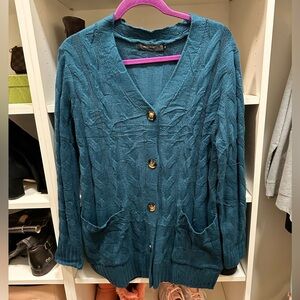 Button-front cardigan in Dark Turquoise size M
Gently worn